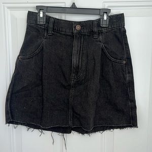 Free People Black denim mini skirt